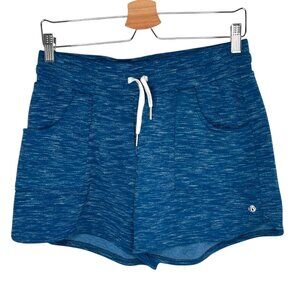 Buff Bunny Womens Heather Blue Drawstring Casual Knit Shorts Size Large